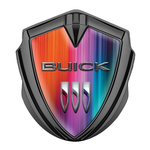 Buick Emblem Logo Schriftzug Aufkleber Graphit Tonfarbe Mehrfarbig Basis mit Schild Logo