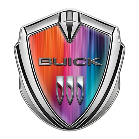 Buick Emblem Logo Schriftzug Aufkleber Silbertonfarbe Mehrfarbig Basis mit Schild Logo