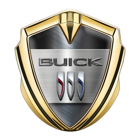Buick Seitenflugel Emblem Aufkleber Goldtonfarbe Metallplatte Basis mit Klassisch Logo