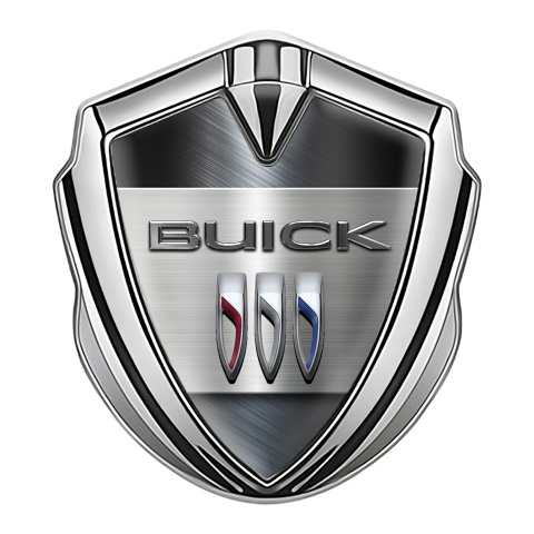 Buick Seitenflugel Emblem Aufkleber Silbertonfarbe Metallplatte Basis mit Klassisch Logo