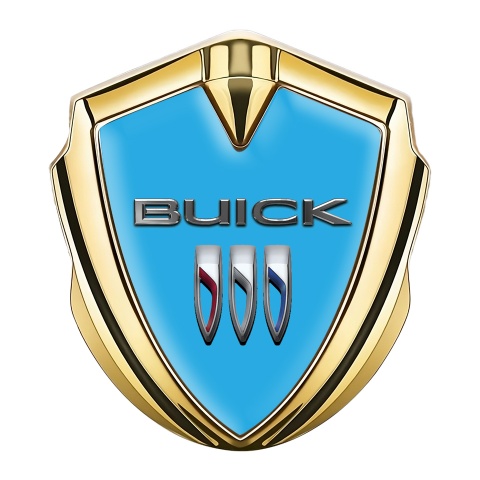 Buick Abzeichen selbstklebend Goldtonfarbe Marineblau Version