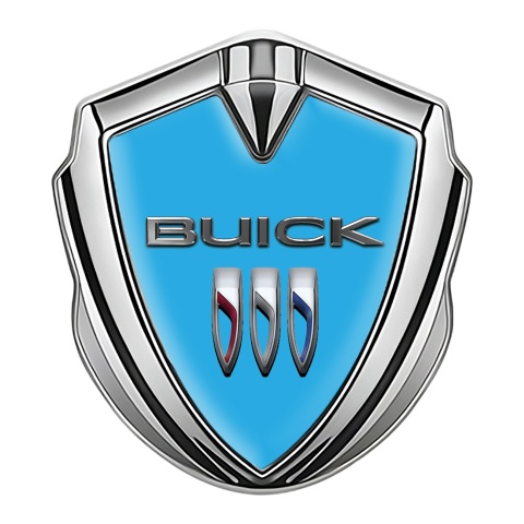 Buick Abzeichen selbstklebend Silbertonfarbe Marineblau Version