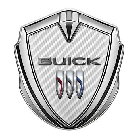 Buick Selbstklebendes Metallaufkleber Emblem Silbertonfarbe weiss Carbon Version