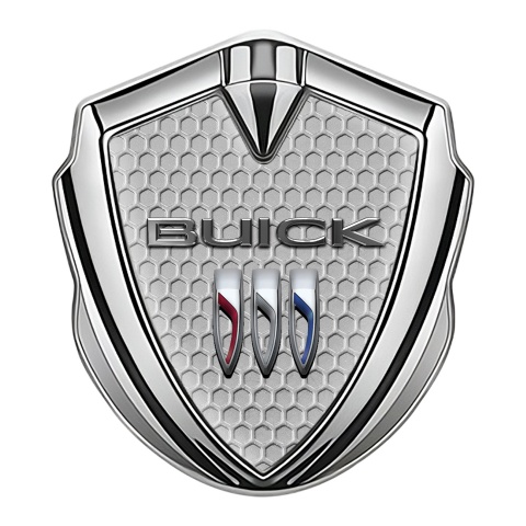 Buick Seitenflugel Emblem Aufkleber Silbertonfarbe Wabeneffekt Version