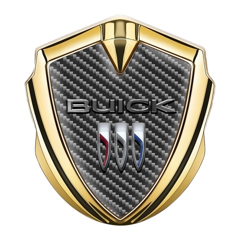 Buick Emblem Abzeichen Goldtonfarbe Dunkles Carbon Version