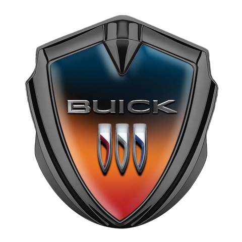 Buick Selbstklebendes Metallaufkleber Emblem Graphit Tonfarbe Orange Motiv Version
