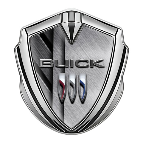 Buick Emblem Logo Schriftzug Aufkleber Silbertonfarbe Metall Details Version