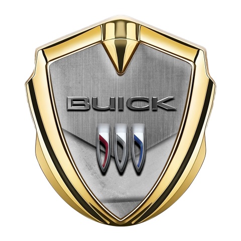 Buick Emblem Logo Schriftzug Aufkleber Goldtonfarbe Asphalt und Stein Version