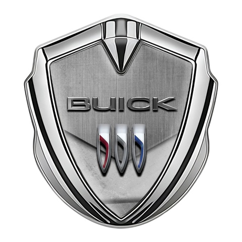Buick Emblem Logo Schriftzug Aufkleber Silbertonfarbe Asphalt und Stein Version