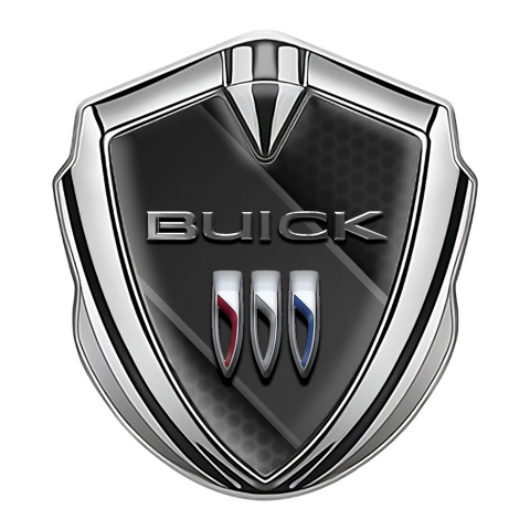 Buick Seitenflugel Emblem Aufkleber Silbertonfarbe Diagonale Panel Stil