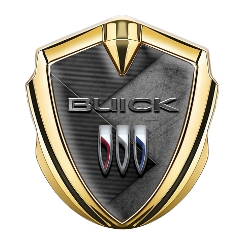Buick Emblem Aufkleber Autozubehor Goldtonfarbe Zerkratzter Stein Fundament