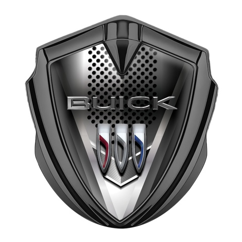 Buick Emblem Logo Schriftzug Aufkleber Graphit Tonfarbe mit Metallklinge Effekt