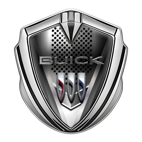 Buick Emblem Logo Schriftzug Aufkleber Silbertonfarbe mit Metallklinge Effekt