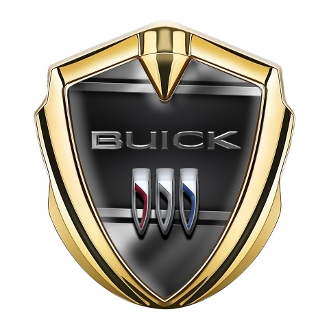 Buick Seitenflugel Emblem Aufkleber Goldtonfarbe Metall Elemente Fundament