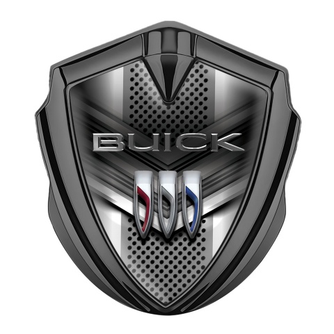 Buick Emblem Abzeichen Graphit Tonfarbe Metall Mesh mit V Form Ornamente Design