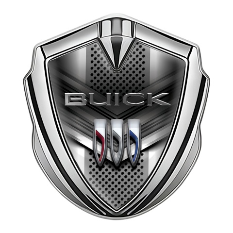 Buick Emblem Abzeichen Silbertonfarbe Metall Mesh mit V Form Ornamente Design
