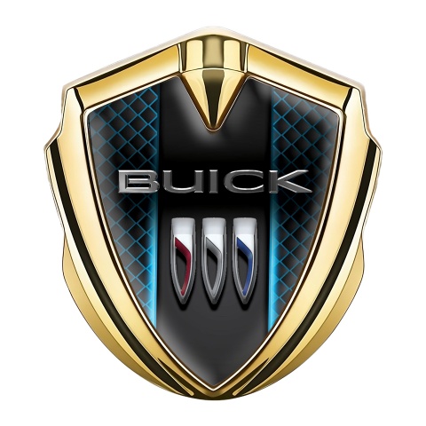 Buick Abzeichen selbstklebend Goldtonfarbe Neon Effekt Gitter
