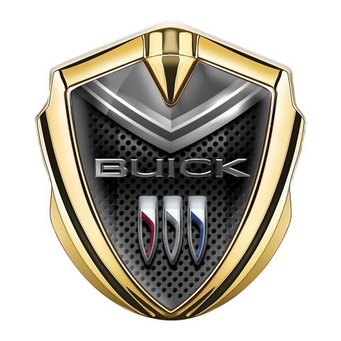 Buick Selbstklebendes Metallaufkleber Emblem Goldtonfarbe Grau Schild Stil