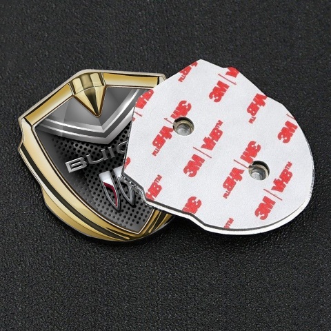 Buick Selbstklebendes Metallaufkleber Emblem Goldtonfarbe Grau Schild Stil