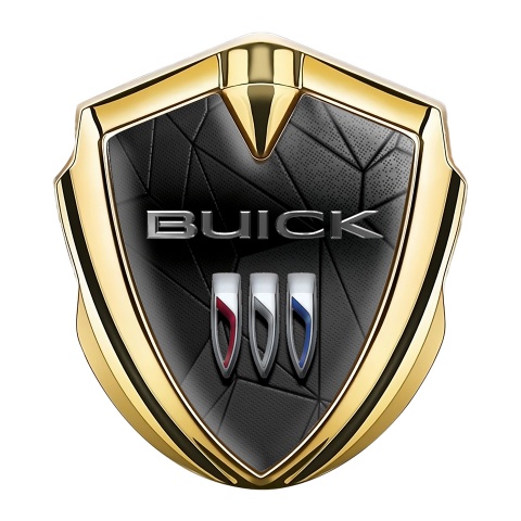 Buick Emblem Logo Schriftzug Aufkleber Goldtonfarbe Schwarz Mosaik Stil