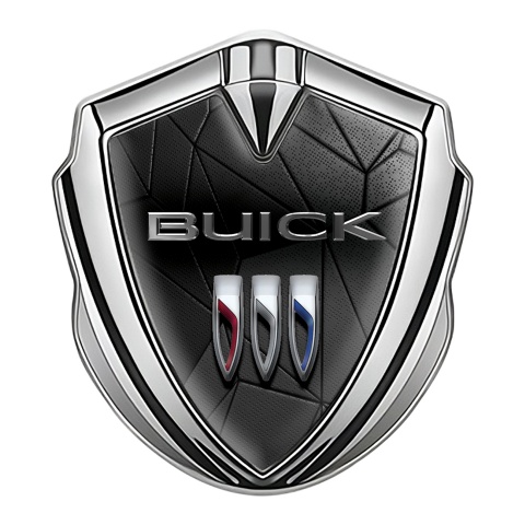 Buick Emblem Logo Schriftzug Aufkleber Silbertonfarbe Schwarz Mosaik Stil