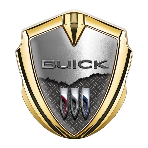 Buick Seitenflugel Emblem Aufkleber Goldtonfarbe zerrissenes Metall Stil