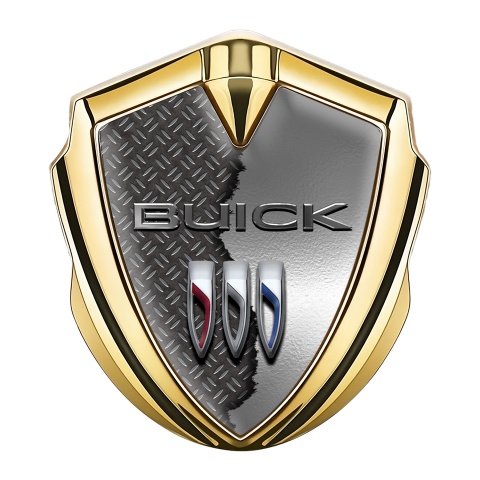Buick Emblem Abzeichen Goldtonfarbe Doppelte Metallstruktur Effekt