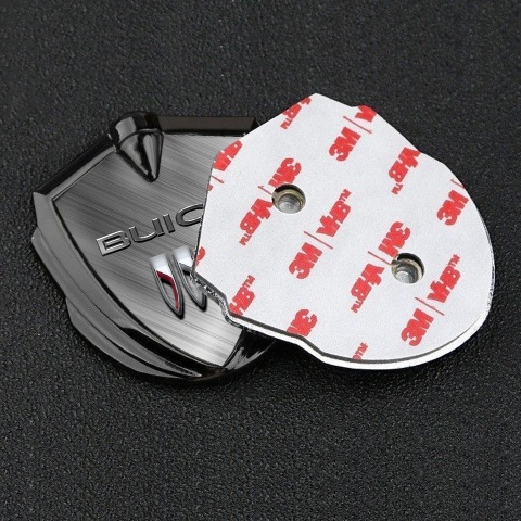 Buick Abzeichen selbstklebend Graphit Tonfarbe Geburstetes Aluminium Effekt