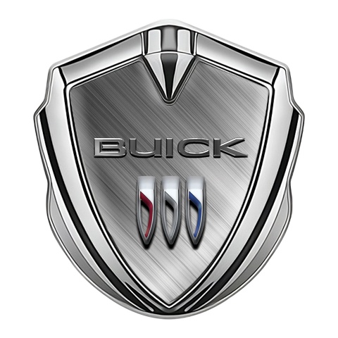 Buick Abzeichen selbstklebend Silbertonfarbe Geburstetes Aluminium Effekt
