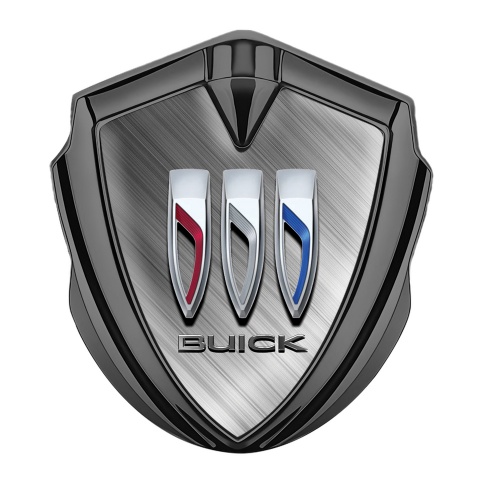 Buick Emblem Abzeichen selbstklebend Graphit Tonfarbe poliertes Aluminium Grosses Logo