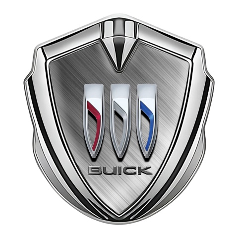 Buick Emblem Abzeichen selbstklebend Silbertonfarbe poliertes Aluminium Grosses Logo