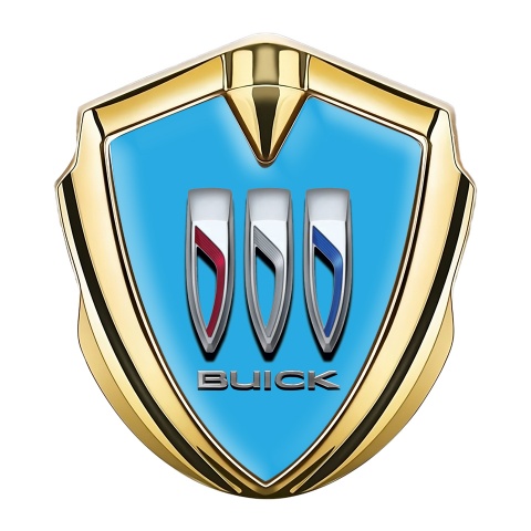 Buick Emblem Auto Zeichen Goldtonfarbe Blau Vorlage mit Grosses Logo