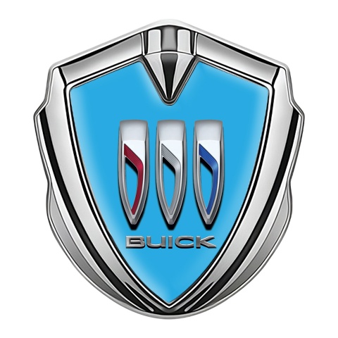 Buick Emblem Auto Zeichen Silbertonfarbe Blau Vorlage mit Grosses Logo
