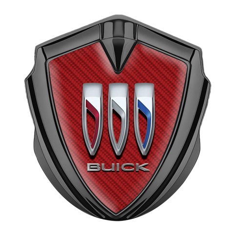 Buick Emblem Logo Schriftzug Aufkleber Graphit Tonfarbe Rote Carbon mit Grosses Logo