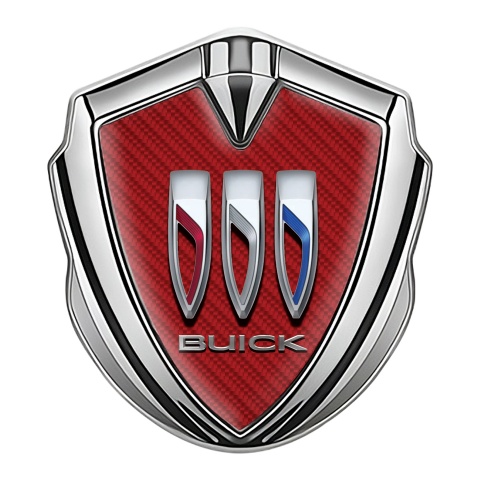 Buick Emblem Logo Schriftzug Aufkleber Silbertonfarbe Rote Carbon mit Grosses Logo