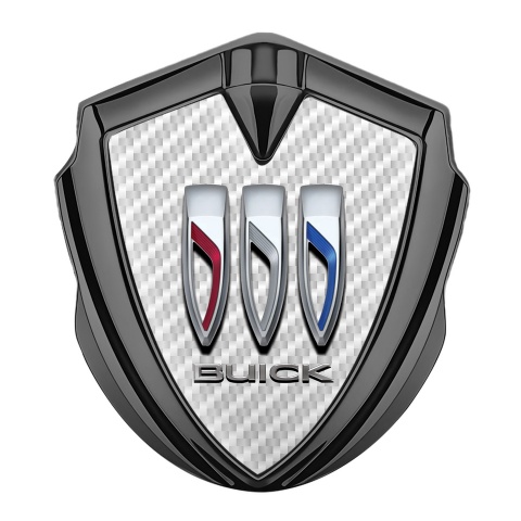 Buick Seitenflugel Emblem Aufkleber Graphit Tonfarbe Weiss Carbon mit Grosses Logo