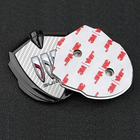 Buick Seitenflugel Emblem Aufkleber Graphit Tonfarbe Weiss Carbon mit Grosses Logo