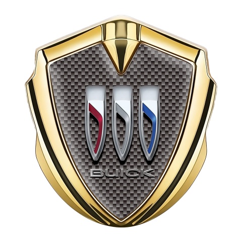 Buick Emblem Auto Zeichen Goldtonfarbe Braun Carbon mit Grosses Logo