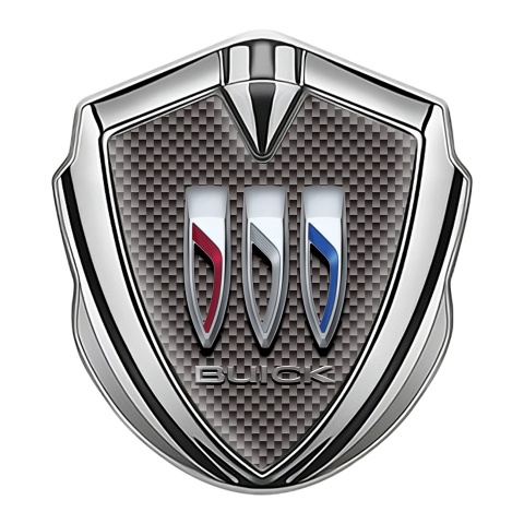 Buick Emblem Auto Zeichen Silbertonfarbe Braun Carbon mit Grosses Logo