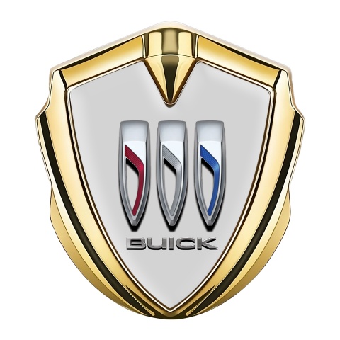 Buick Seitenflugel Emblem Aufkleber Goldtonfarbe Grau Funfdament mit Grosses Logo