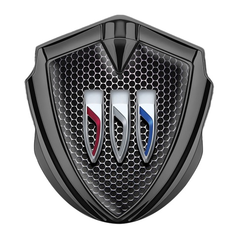 Buick Abzeichen selbstklebend Graphit Tonfarbe Perforierter Stahl Variante