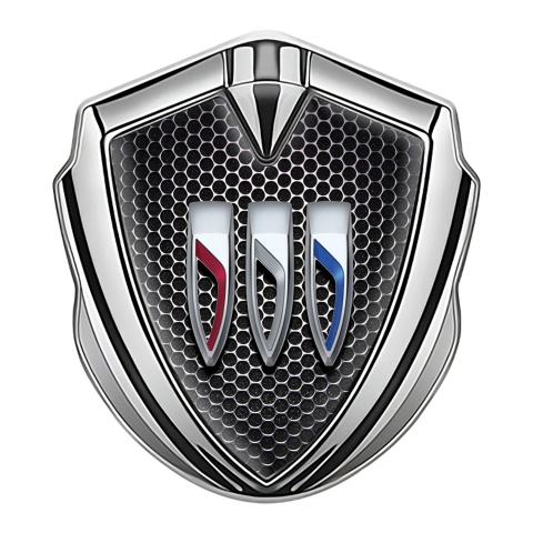 Buick Abzeichen selbstklebend Silbertonfarbe Perforierter Stahl Variante