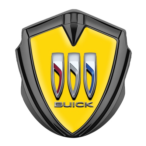 Buick Trunk Metal Emblem Badge Graphite Yellow Dome Color Shields
