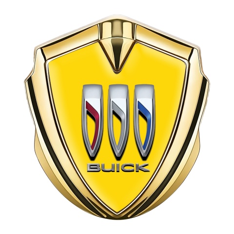 Buick Trunk Metal Emblem Badge Gold Yellow Dome Color Shields