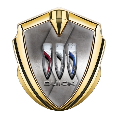 Buick Bodyside Emblem Gold Metallic Curve 3D Shields Edition