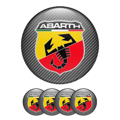 Fiat Abarth Sticker Wheel Center Hub Cap Carbon