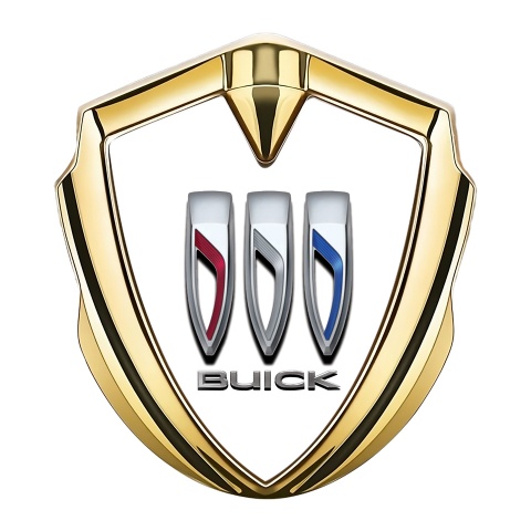 Buick Fender Metal Emblem Badge Gold White Dome Color Shields