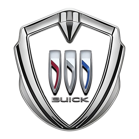 Buick Fender Metal Emblem Badge Silver White Dome Color Shields