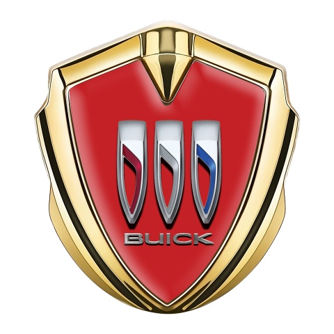 Buick Trunk Emblem Badge Gold Red Dome Tricolor Edition