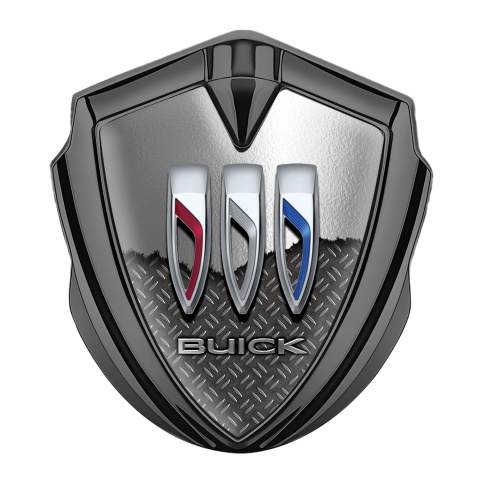 Buick Trunk Metal Emblem Badge Graphite Half Torn Tricolor Edition